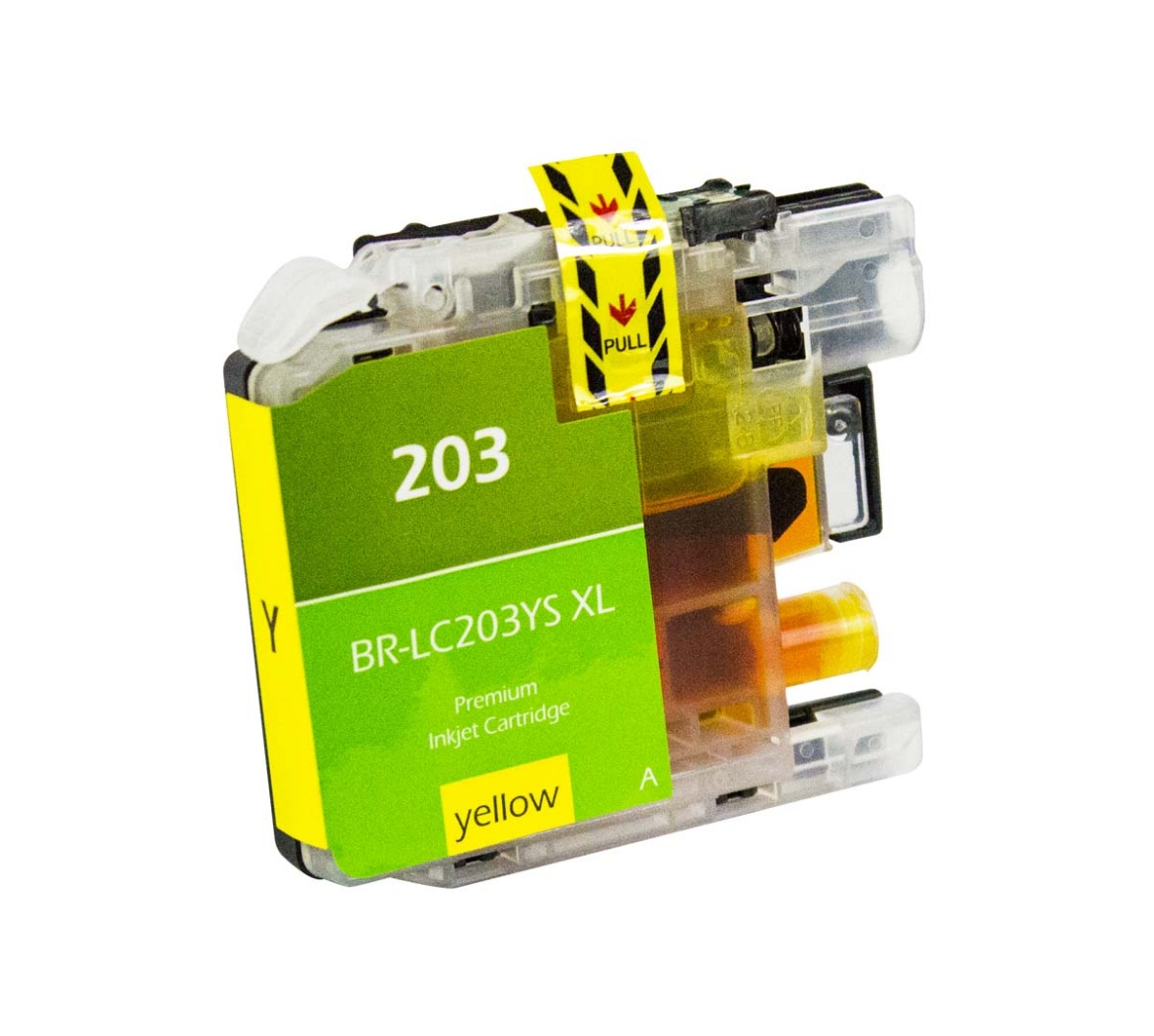 Picture of Compatible LC203Y High Yield Yellow Inkjet Cartridge (550 Yield)