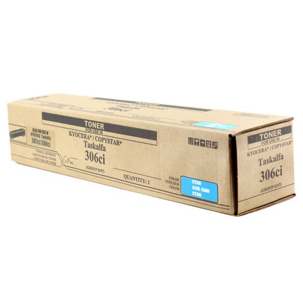 Picture of Compatible 1T02R4CUS0 (TK-5197C) Cyan Toner Cartridge (7000 Yield) (TAA Compliant)